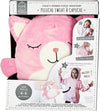 Kinder fleece hoodie - roze met katten oortjes