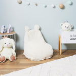 Kinder zitzak van imitatiebont wit voor kinderkamer