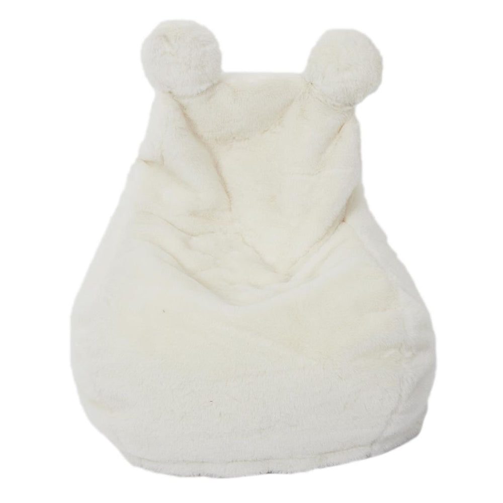 Kinder zitzak van imitatiebont wit voor kinderkamer