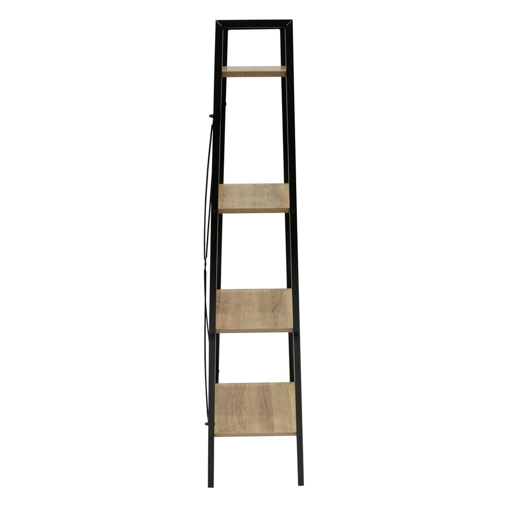 Wandrek met 4 lagen - Boekenkast - Houten planken met zwart metaal frame