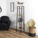 Wandrek met 4 lagen - Boekenkast - Houten planken met zwart metaal frame