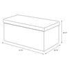 Opbergbank met afneembare deksel - wit - 76.5 x 37.5 x 37.5 cm - opvouwbaar