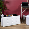Opbergbank met afneembare deksel - wit - 76.5 x 37.5 x 37.5 cm - opvouwbaar