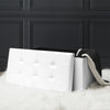 Opbergbank met afneembare deksel - wit - 76.5 x 37.5 x 37.5 cm - opvouwbaar