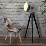 Patchwork stoel - grijs - taupe