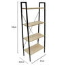 Wandrek met 4 lagen - houten planken met zwart metalen frame