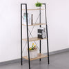 Wandrek met 4 lagen - houten planken met zwart metalen frame