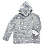 Hoodie kinderen - grijs met sterren - glow in the dark