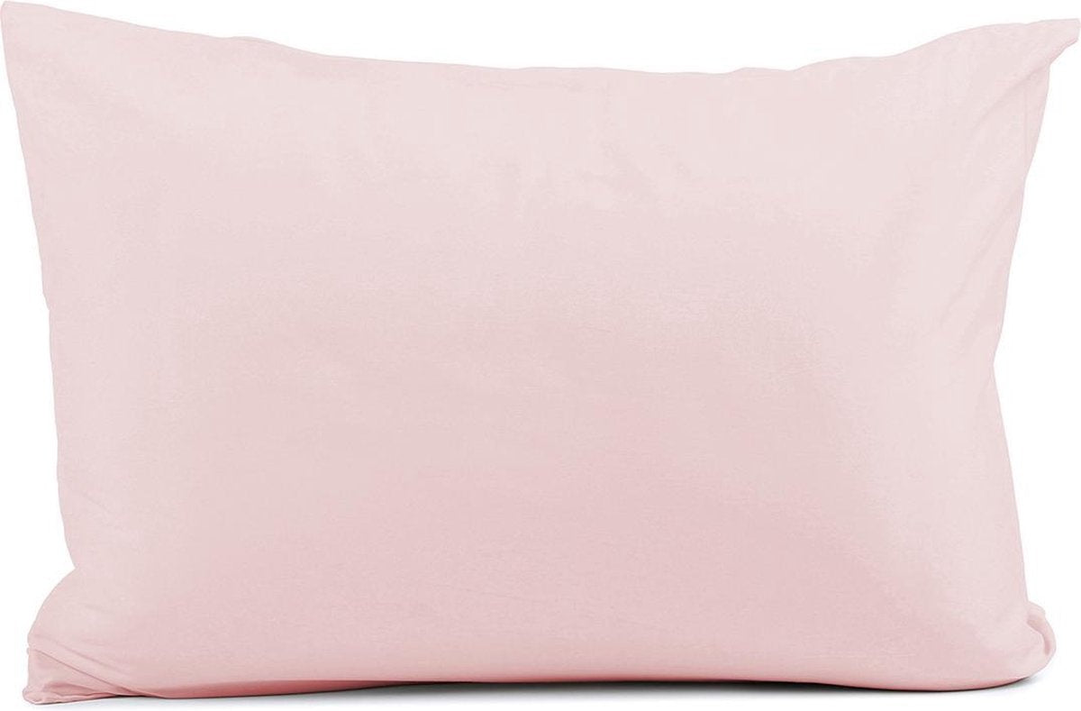 Gekleurd hoofdkussen - roze/ecru - 60x70 cm - 600 gram