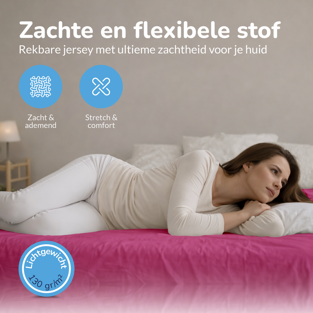 Decoware hoeslaken - Jersey - Roze