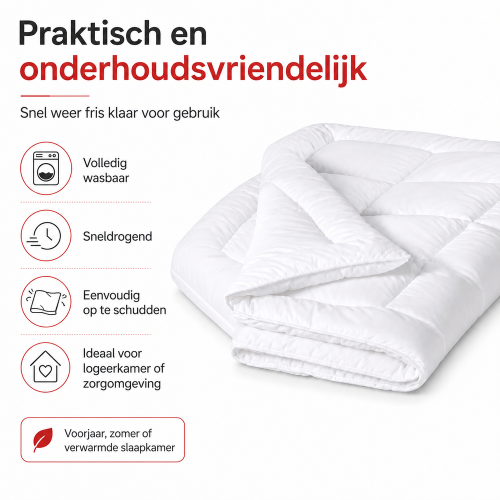 Enkel dekbed - Clinic - Wasbaar tot 95° C - 200x220 cm