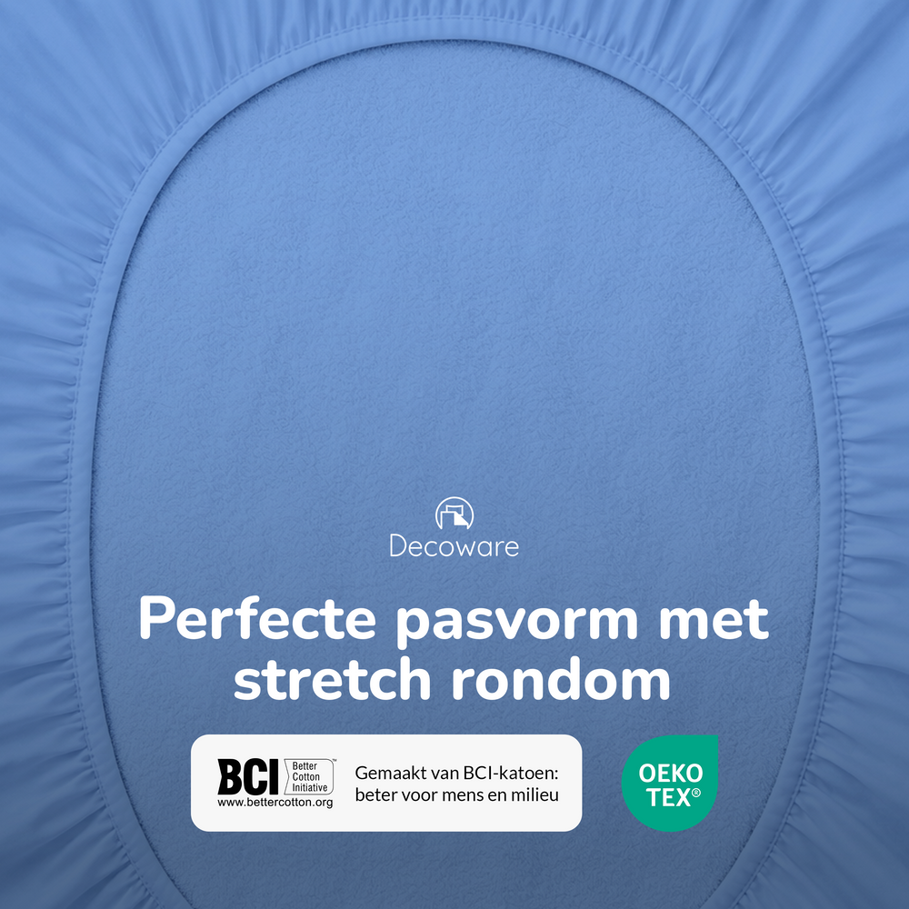 Decoware hoeslaken - jersey - blauw