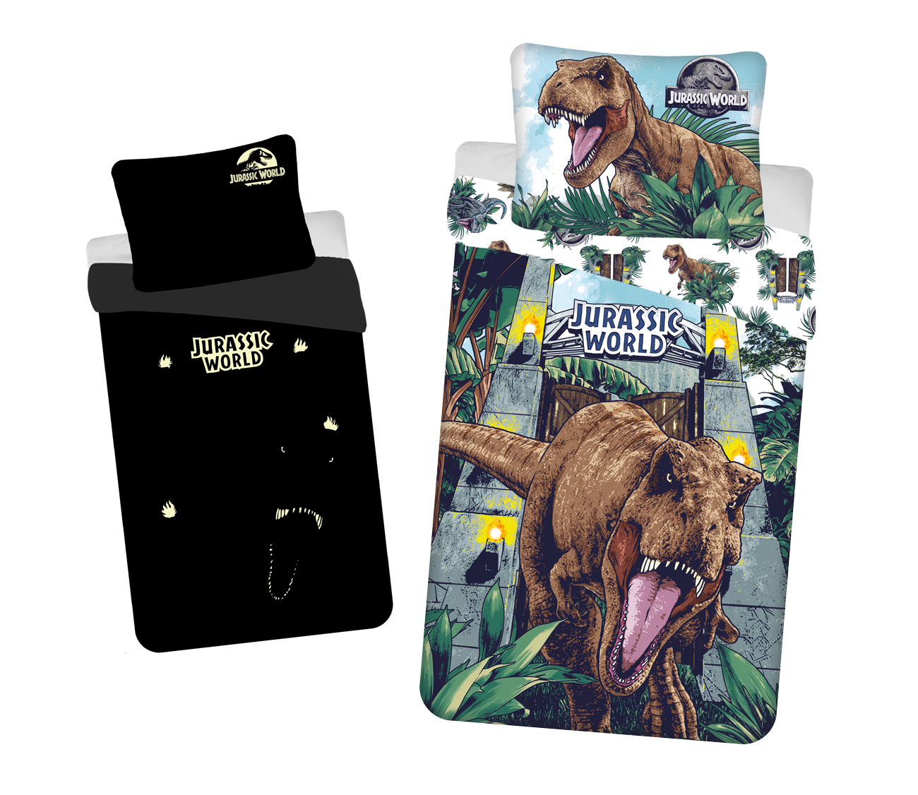 Jurassic World glow in the dark dekbedovertrek Roar - katoen - 1-prsoons (140x200 + 70x90 cm)