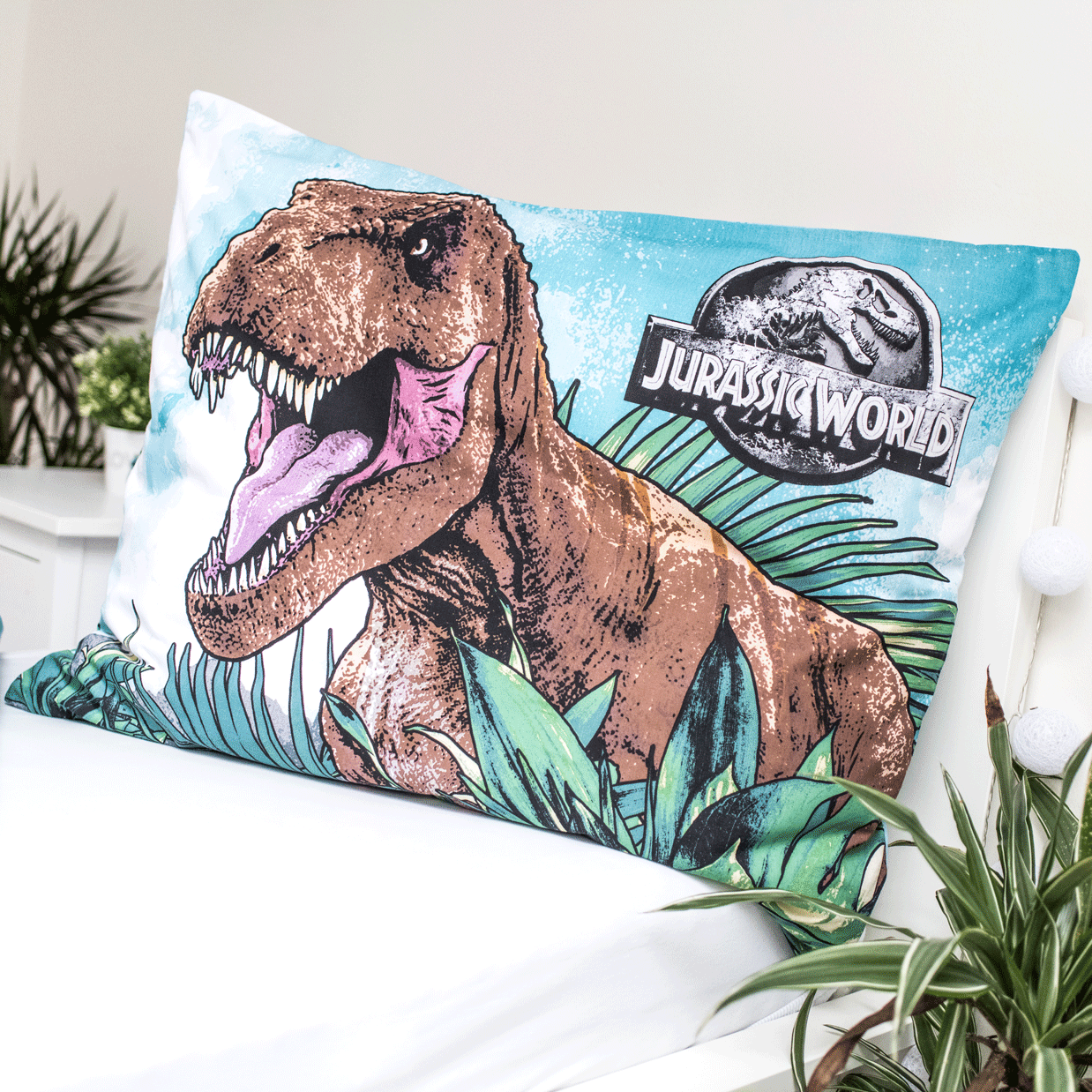 Jurassic World glow in the dark dekbedovertrek Roar - katoen - 1-prsoons (140x200 + 70x90 cm)