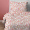 Katoen dekbedovertrek Bloemen - taupe/roze - katoen - 1-persoons (140x200 + 70x80 cm)