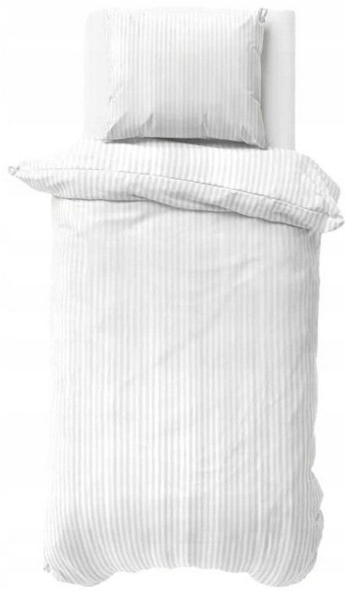 Pure dekbedovertrek Hotelstreep - wit - katoen - 1-persoons (140x200 + 70x80 cm)