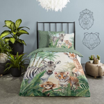 Kinderdekbedovertrek Thabo jungle - Katoen - 1-persoons (140x220 + 60x70 cm)