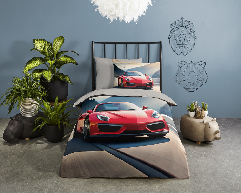 Good morning dekbedovertrek Cabrio - auto - katoen - eenpersoons
