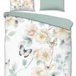 Descanso dekbedovertrek Adiwanya - wit groen - Katoensatijn