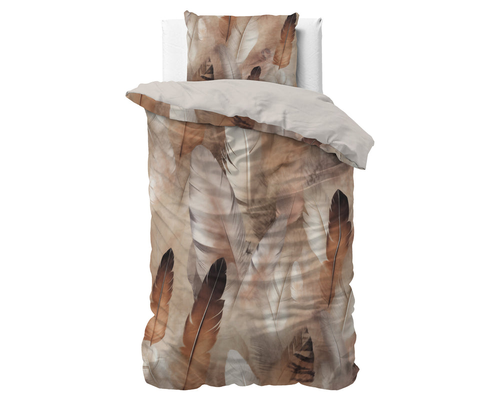 Dreamhouse dekbedovertrek Feathura - katoensatijn - taupe