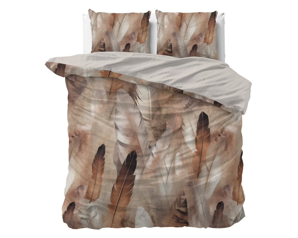 Dreamhouse dekbedovertrek Feathura - katoensatijn - taupe