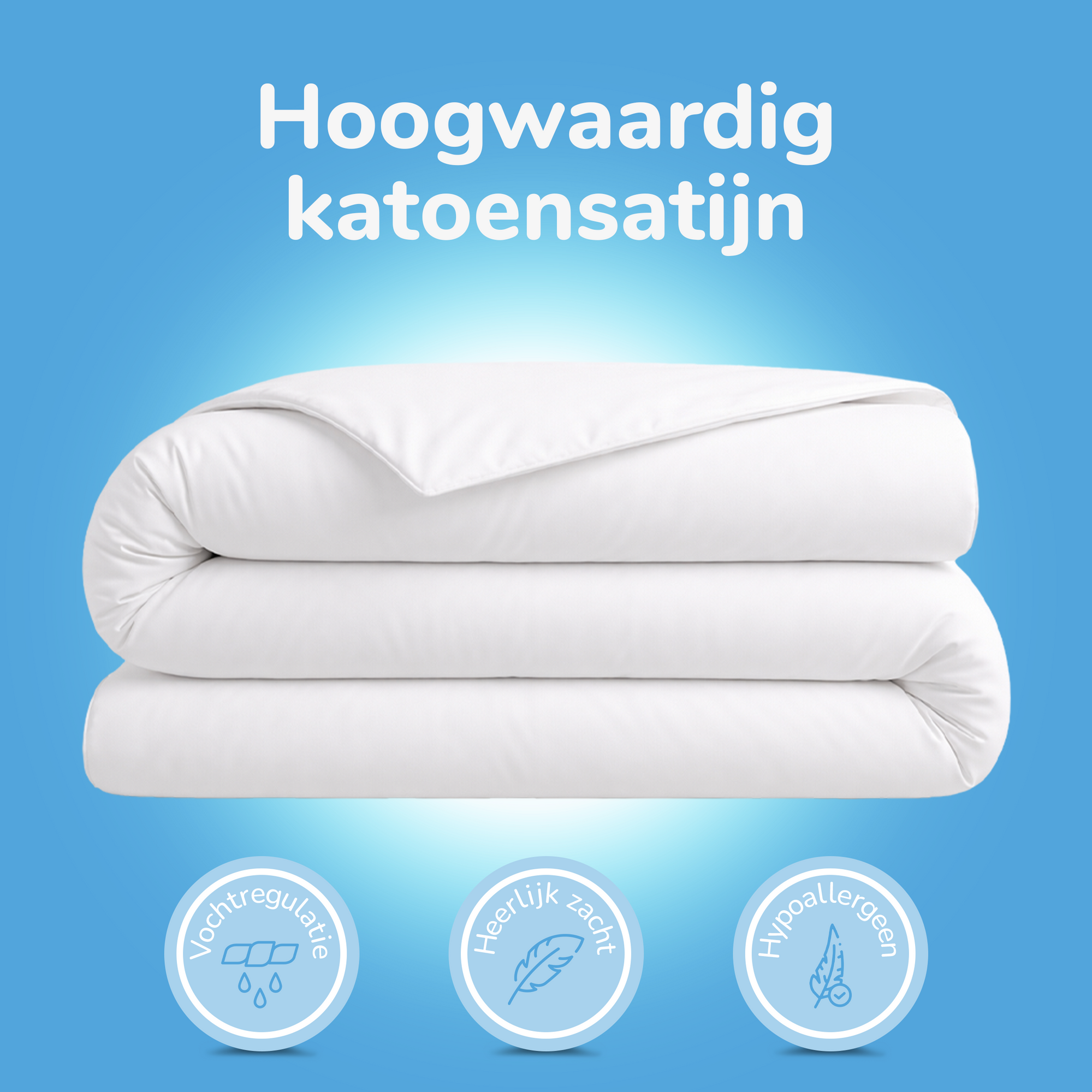 Decoware dekbedovertrek uni - wit - katoensatijn