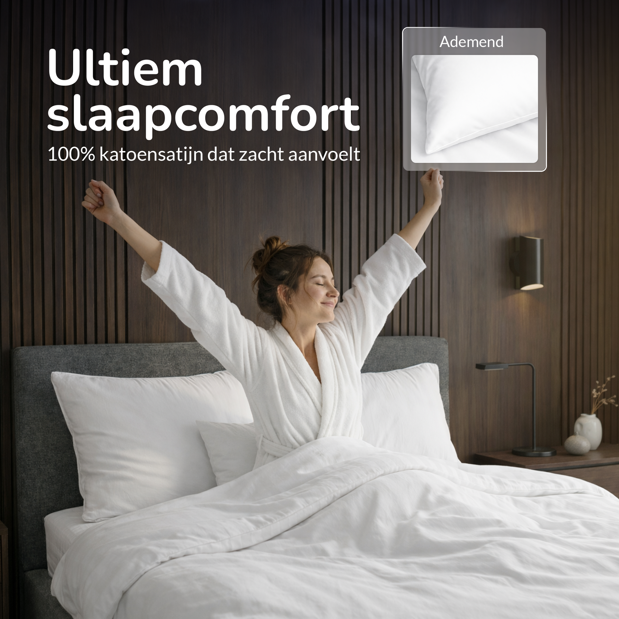 Decoware dekbedovertrek uni - wit - katoensatijn