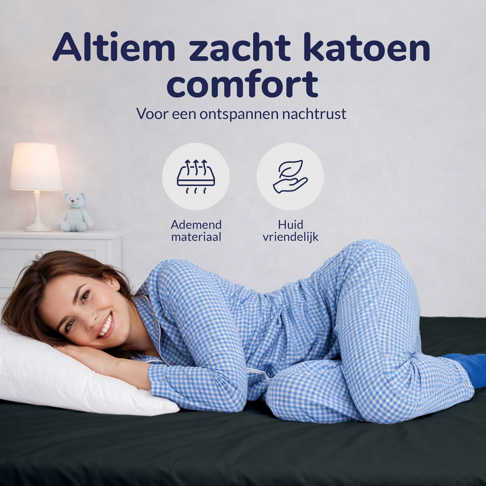 Decoware hoeslaken - Katoen  - Donkergroen