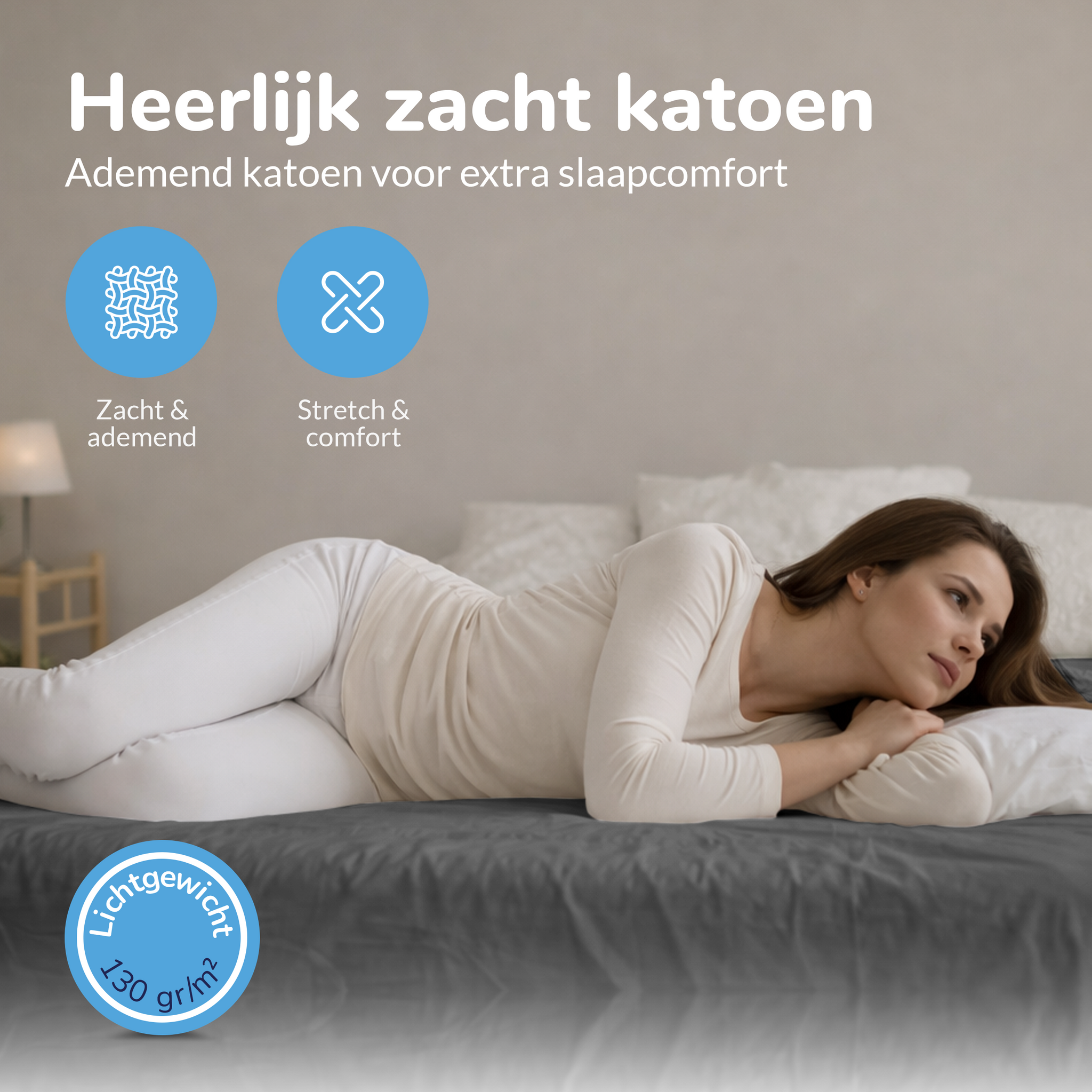 Decoware hoeslaken - katoen  - antraciet