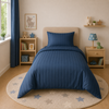 Decoware peuter dekbedovertrek Hotelstreep - blauw - katoensatijn