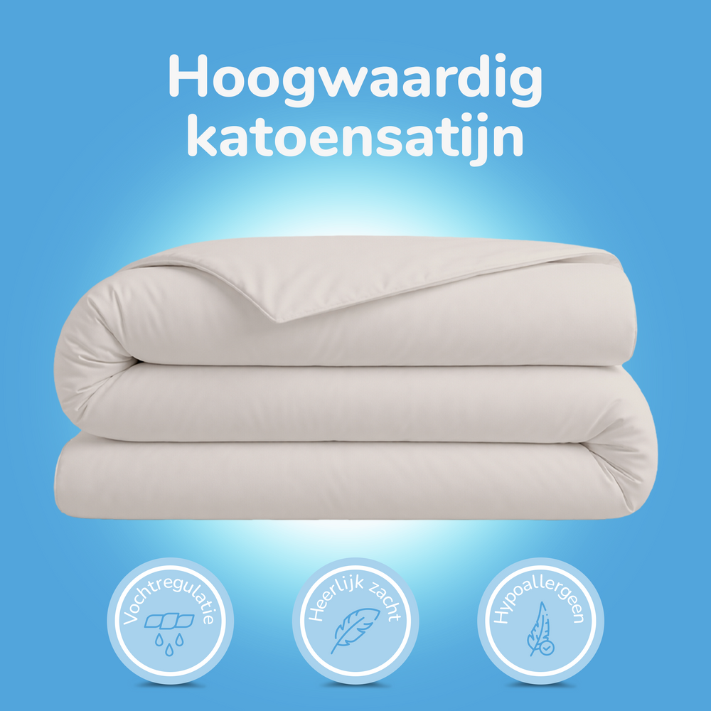 Decoware dekbedovertrek uni - lichtzand - katoensatijn