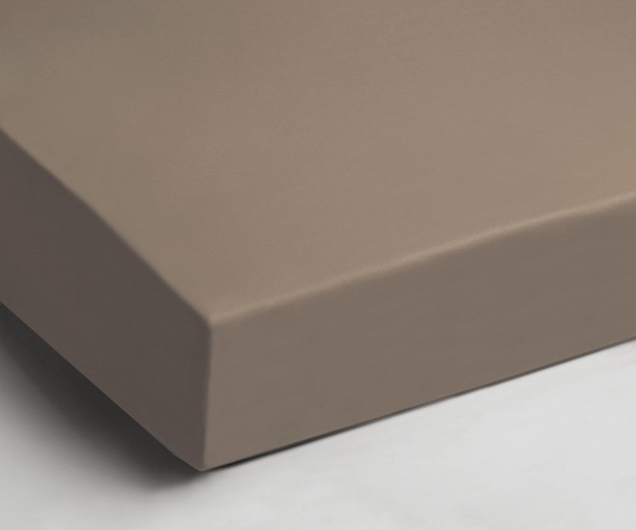 Hoeslaken - Percale katoen - zand - 90x200 cm