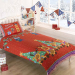 Kerst dekbedovertrek rendier - blended katoen - 1-persoons (135x200 + 50x75 cm)
