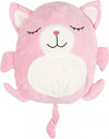 Kinder fleece hoodie - roze met katten oortjes