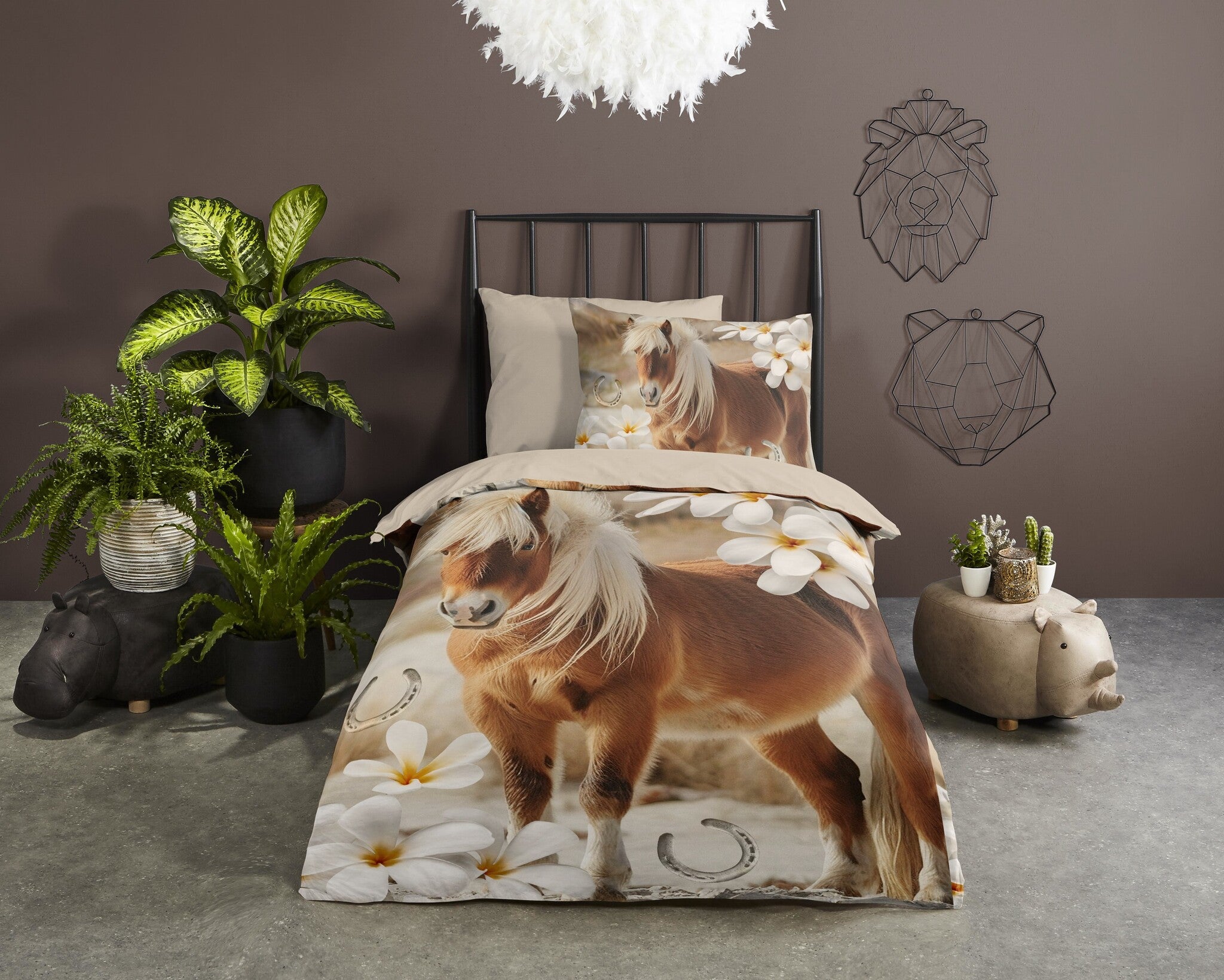 Kinderdekbedovertrek Fabi pony - Microvezel - 1-persoons (140x220 + 60x70 cm)