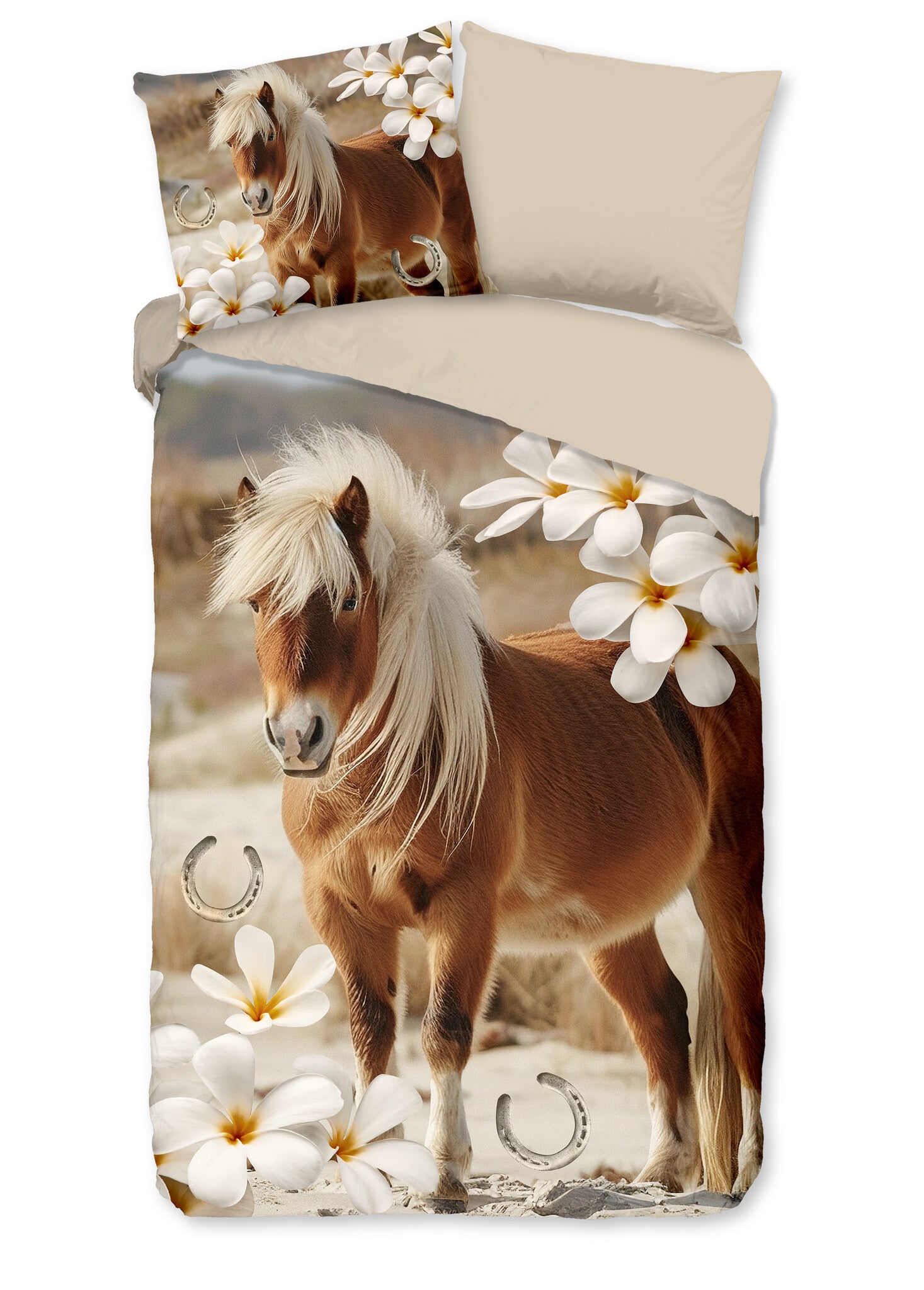 Kinderdekbedovertrek Fabi pony - Microvezel - 1-persoons (140x220 + 60x70 cm)