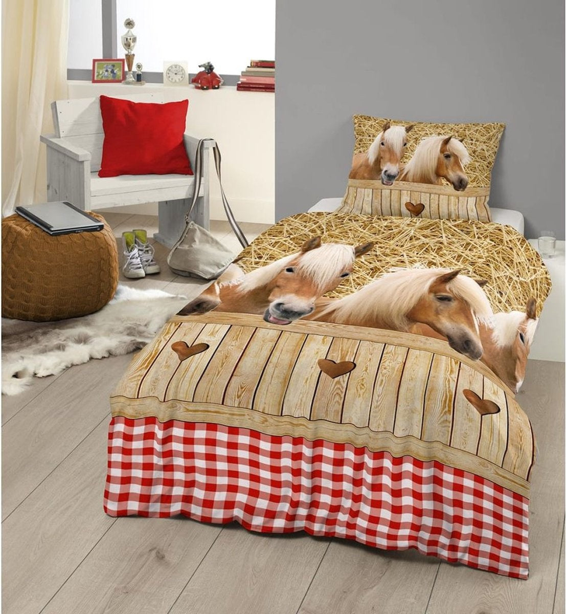 Good morning kinderdekbedovertrek Pony's - katoen - 1-persoons (140x220 + 60x70 cm)