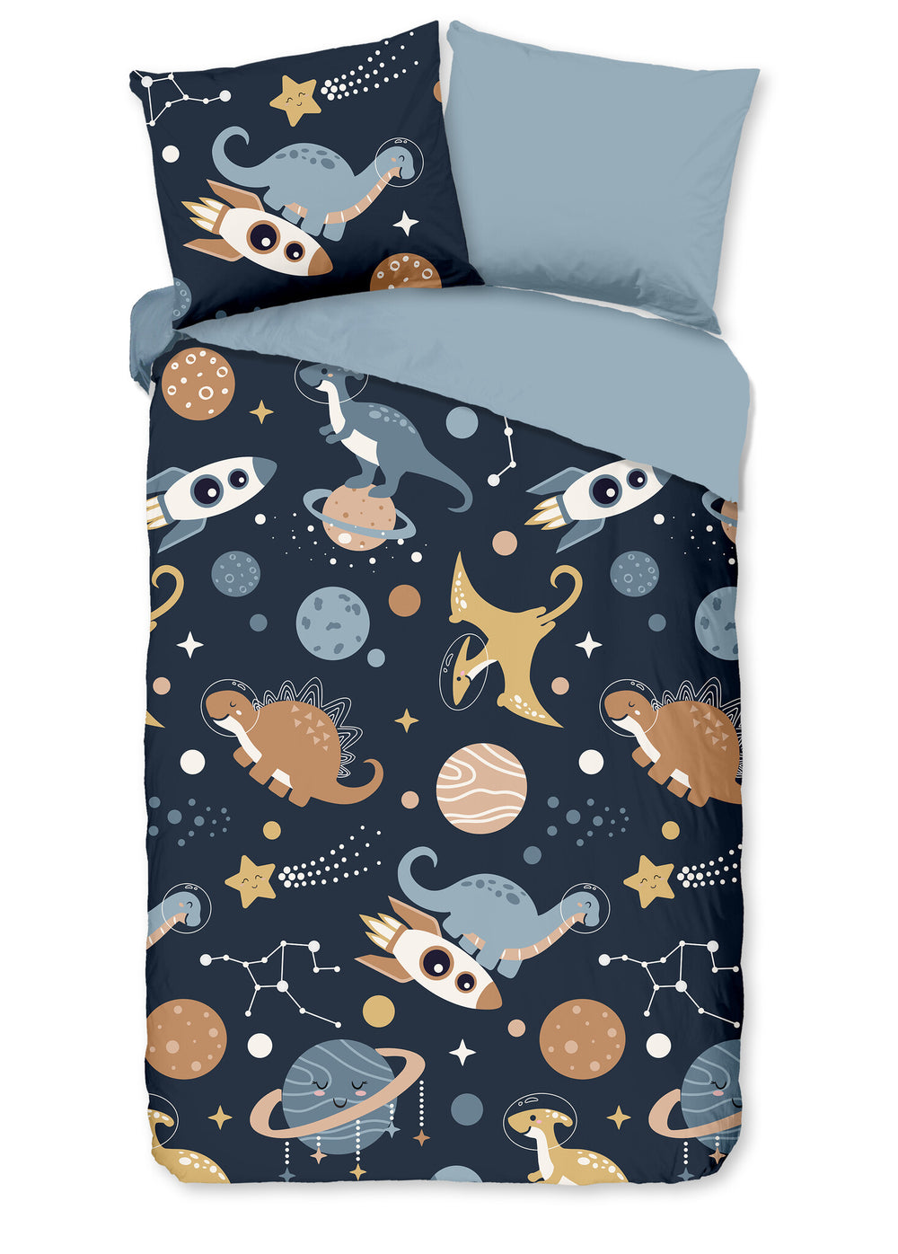 Pure kinderdekbedovertrek Spacedino - microvezel