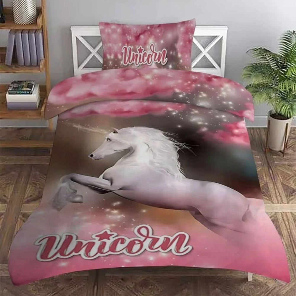 Dekbedovertrek Unicorn - Katoensatijn - 1-persoons (140x220 + 60x70 cm)