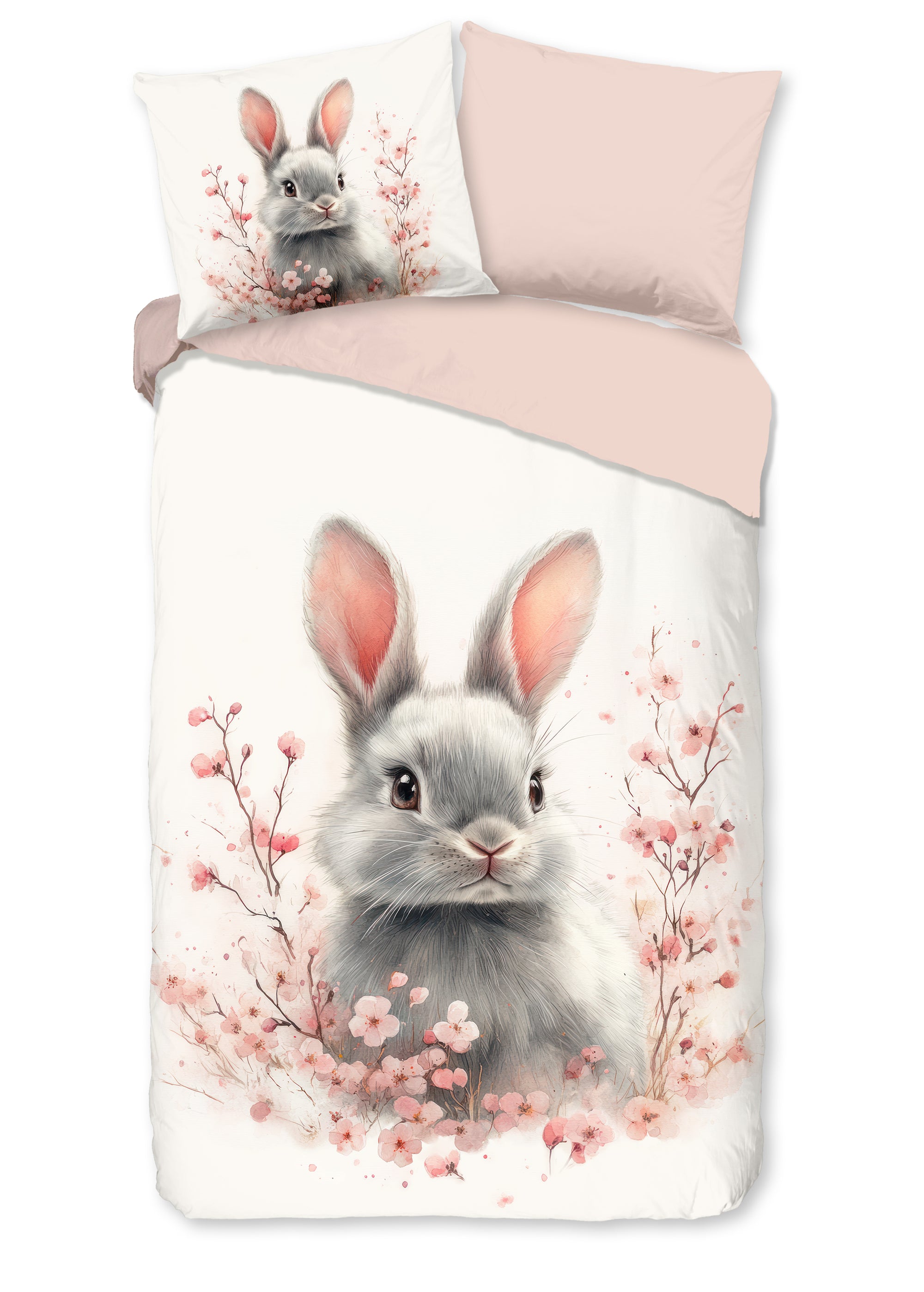 katoenen kinder dekbedovertrek met konijn