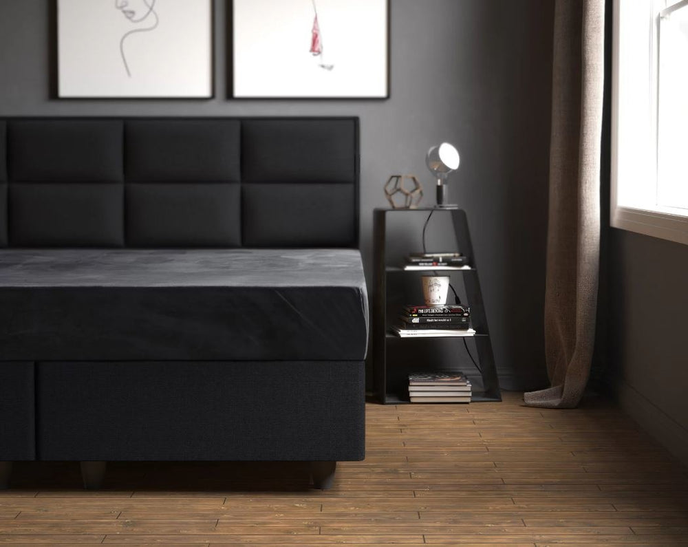 Hoeslaken - velvet - antraciet