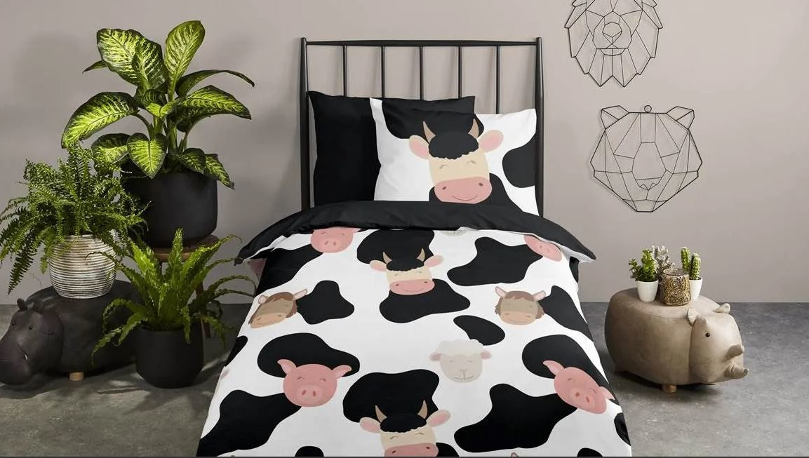Peuter dekbedovertrek Cow & friends  - katoen - 120x150 cm