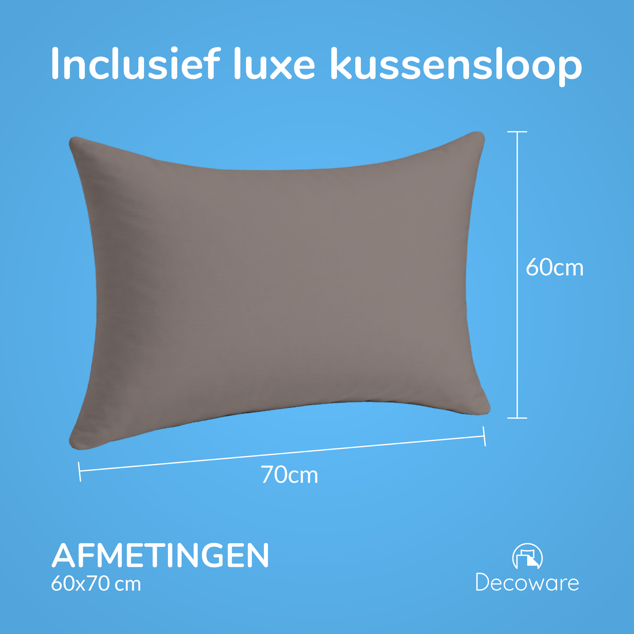 Decoware dekbedovertrek uni - Katoensatijn - Warm Stone