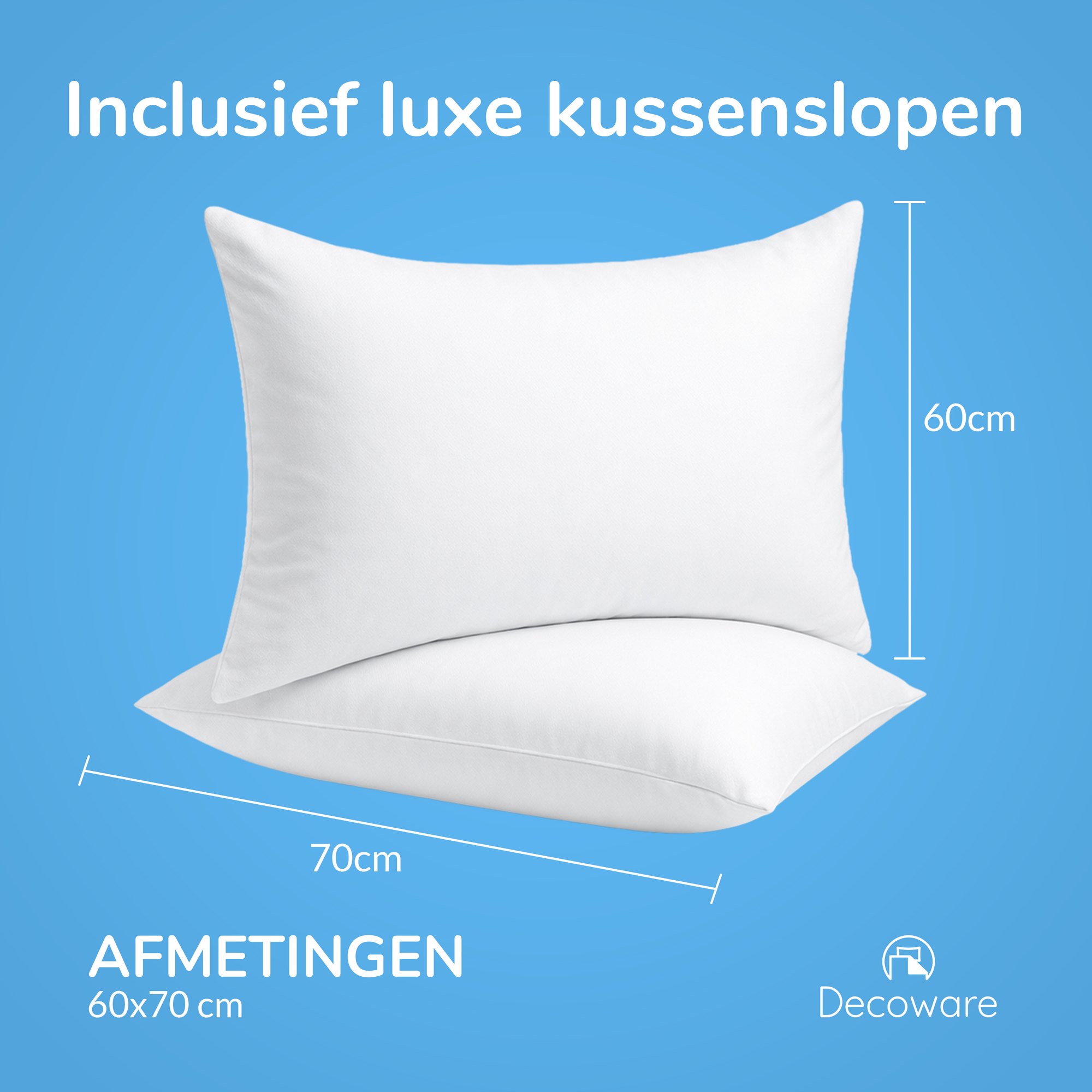 Decoware dekbedovertrek uni - wit - katoensatijn