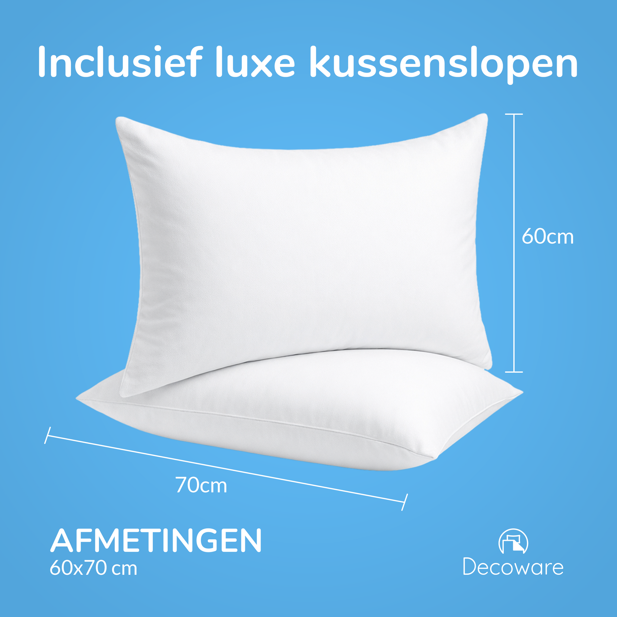 Decoware dekbedovertrek uni - wit - katoensatijn