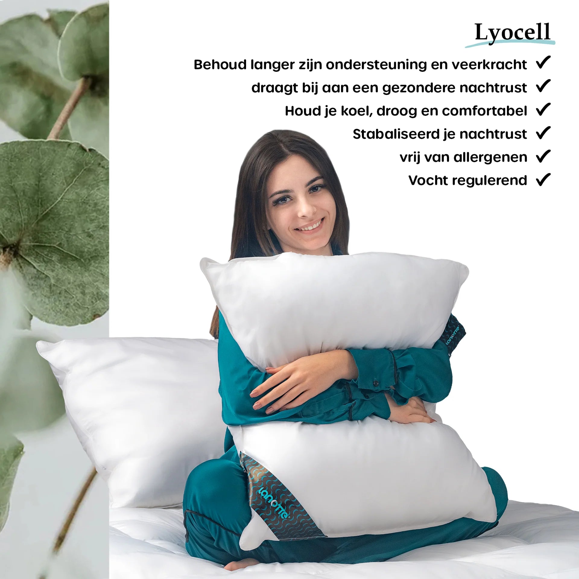 Lanotte® hoofdkussen - 100% lyocell vulling - 60x70 cm