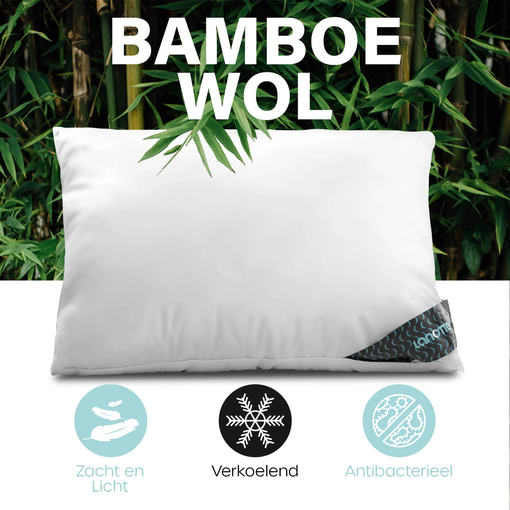 Lanotte® hoofdkussen - 30% wol & 70% bamboe vulling - 60x70 cm