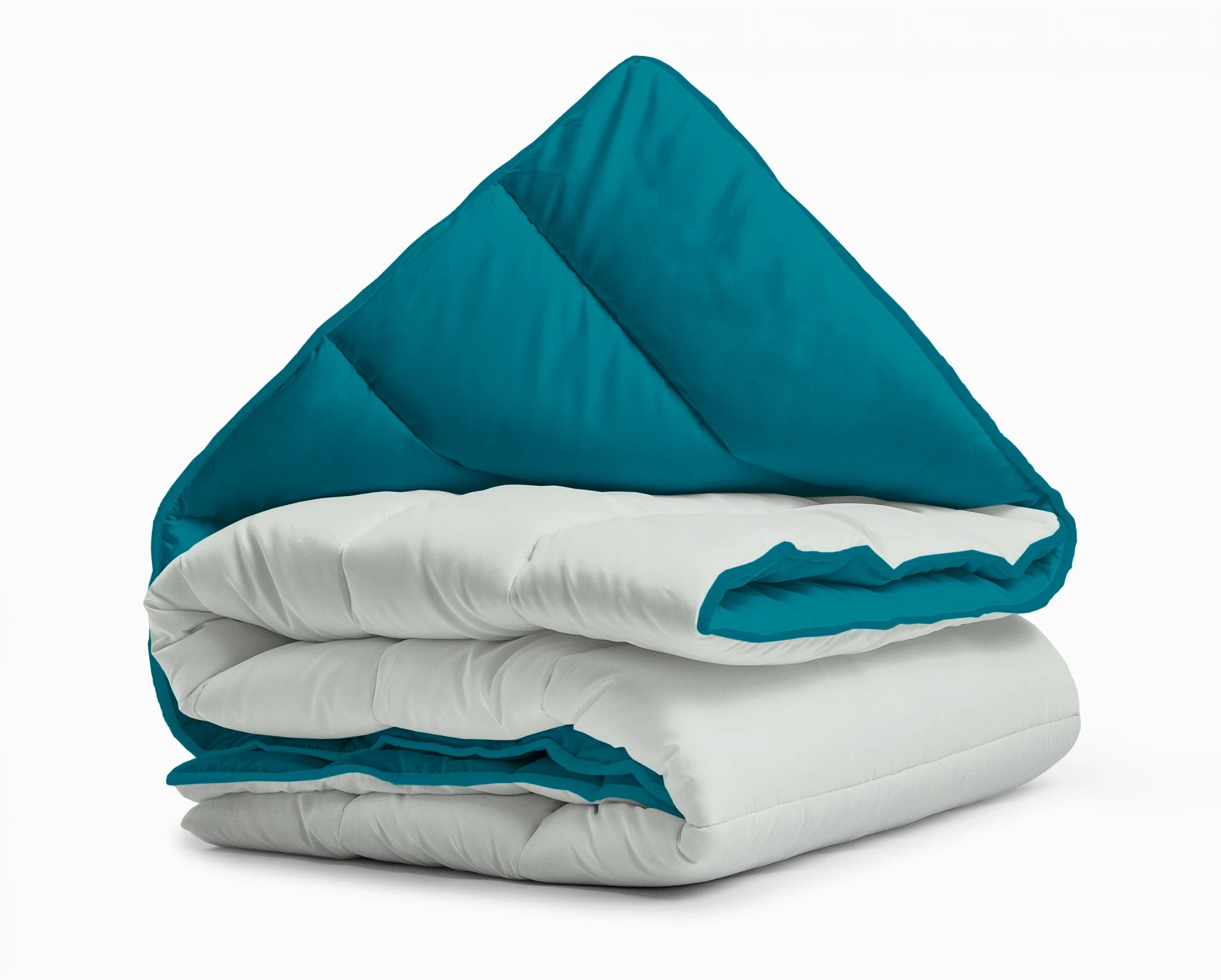 All in one lazy dekbed - Dekbed en overtrek in 1 - Grijs/Indigo
