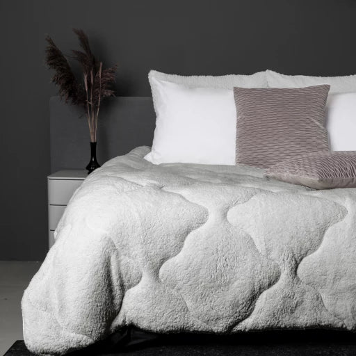 All in one lazy dekbed teddy -  Dekbed en overtrek in 1 - Grijs