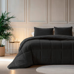 All in one lazy dekbed velvet - Dekbed en overtrek in 1 - Zwart